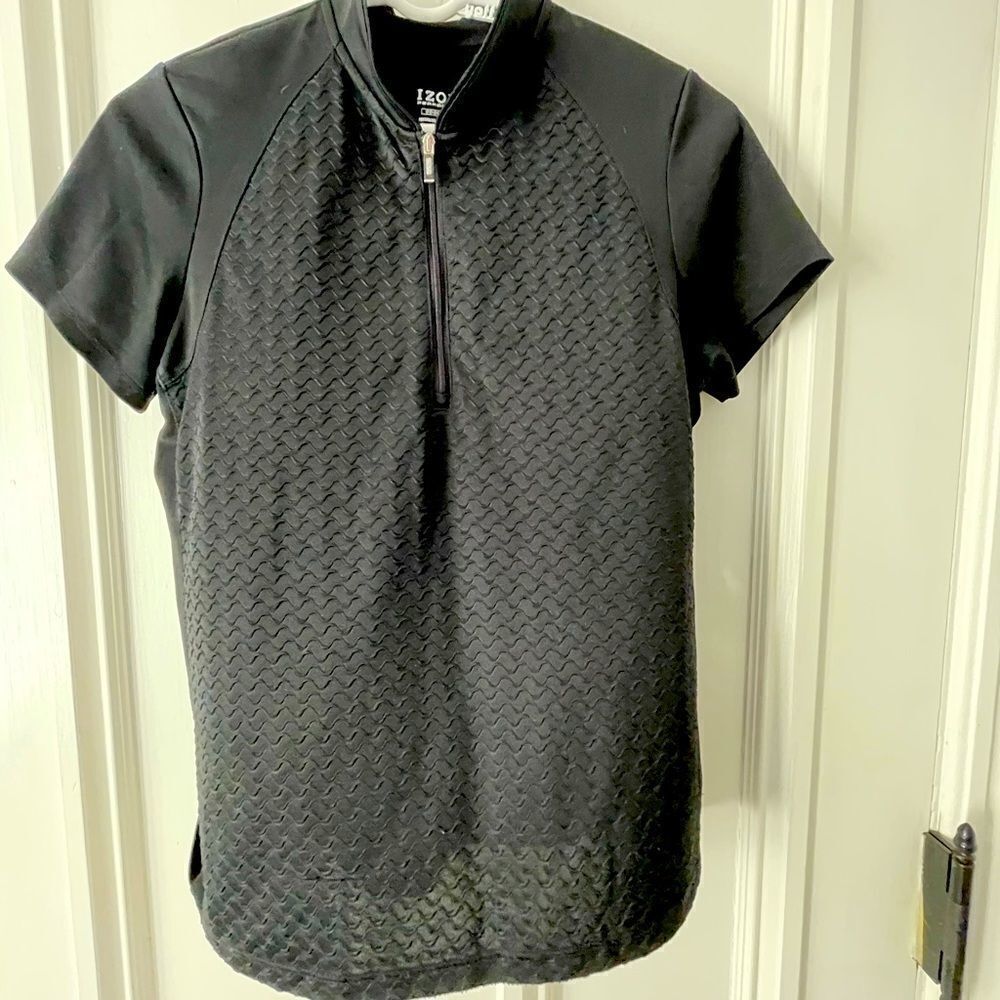 Izod black bike/athletic zip tee M